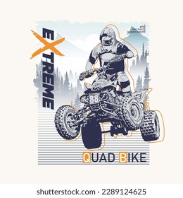 jump ride on atv quad bike, sport extreme adventure, vector illustration - Shutterstock ID 2289124625