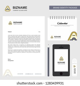 Jump road sign  Business Letterhead, Calendar 2019 and Mobile app design vector template