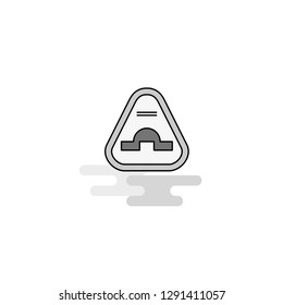 Jump road sign  Web Icon. Flat Line Filled Gray Icon Vector