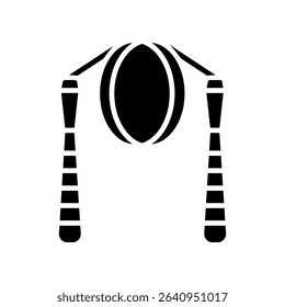 jump rope ball black glyph icon for digital and print projects.  Minimal clean icons for apps and websites. Modern simple icons for UI UX and branding
