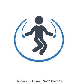 Jump rope exercise Icon On White Background