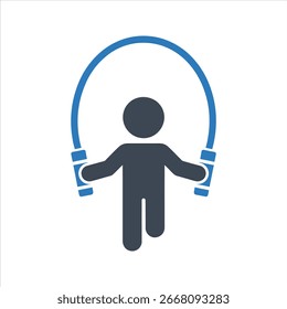 Icono de ejercicio de cuerda de salto. Icono de saltar la cuerda