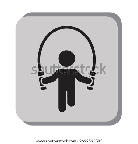 Jump rope exercise icon. Skipping rope icon