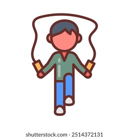 Jump Rope Filled Icons , Vector illustration