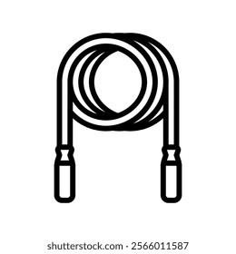 jump rope fitness tool line icon vector. jump rope fitness tool sign. isolated contour symbol black illustration