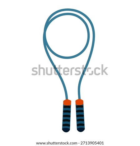 Jump rope in flat illustration style for cardio workout and active lifestyle fitness designs.