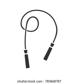 Jump rope glyph icon. Skipping rope. Silhouette symbol. Negative space. Vector isolated illustration