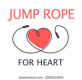 Jump rope for heart fundraising poster design. Clipart image