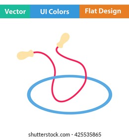 Jump rope and hoop icon. Vector illustration. 