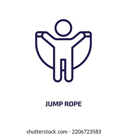 jump rope icon from activity and hobbies collection. Thin linear jump rope, fitness, gym outline icon isolated on white background. Line vector jump rope sign, symbol for web and mobile