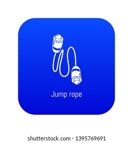 Jump rope icon blue vector isolated on white background