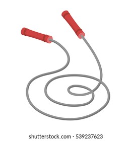 Jump rope icon in cartoon style isolated on white background. Boxing symbol stock vector illustration.