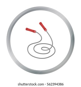 Jump rope icon in cartoon style isolated on white background. Boxing symbol stock vector illustration.