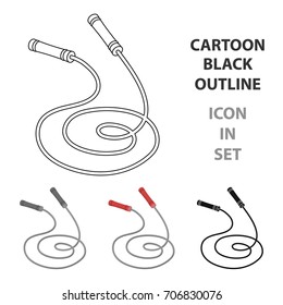 Jump rope icon in cartoon style isolated on white background. Boxing symbol stock vector illustration.