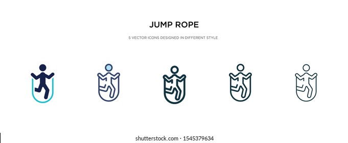 jump rope icon in different style vector illustration. two colored and black jump rope vector icons designed in filled, outline, line and stroke style can be used for web, mobile, ui
