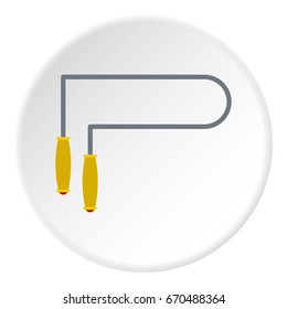 Jump rope icon in flat circle isolated vector illustration for web