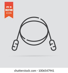 Jump rope icon in flat style isolated on grey background. For your design, logo. Vector illustration.
