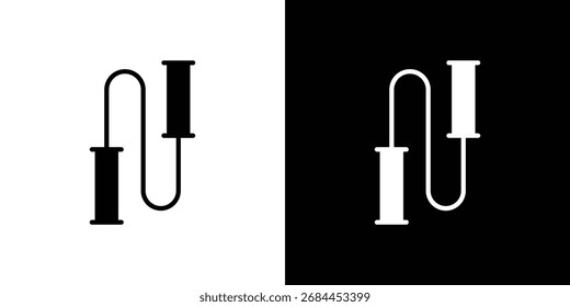 Springseil-Symbol im flachen Stil, gefülltes schwarzes Symbol