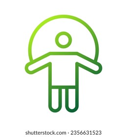 Jump rope icon gradient green colour sport illustration vector element and symbol perfect.