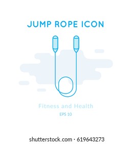 Jump rope icon isolated on white. Sports equipment vector logo. Modern pictogram for web graphics