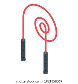 Klumpf Seil Symbol. Isometrisch aus Sprungseil, Vektorsymbol für Webdesign einzeln auf weißem Hintergrund