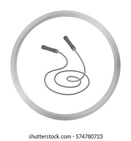 Jump rope icon in monochrome style isolated on white background. Boxing symbol stock vector illustration.