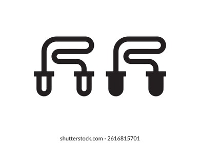 Jump rope icon in outline and solid style Vector