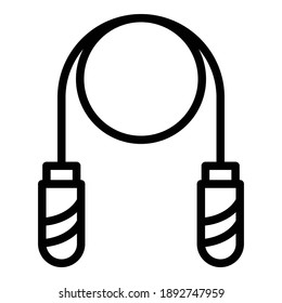 Jump rope icon. Outline jump rope vector icon for web design isolated on white background