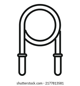 Vector de contorno de icono de cuerda de salto. Pérdida de peso. Ajustar el equilibrio