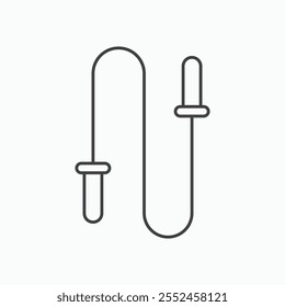 Ícone de corda de salto definido no estilo de linha preta.