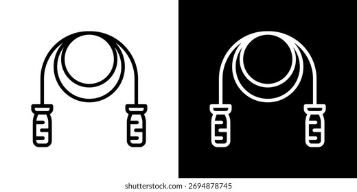 Jump Rope Icon Set. Clean Line Design With Light And Dark Versions For Versatile Use.