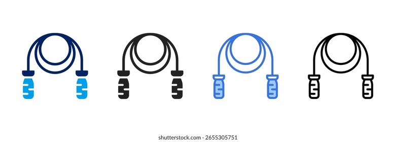 Ícone de corda de salto Definir coleção de estilos diferentes
