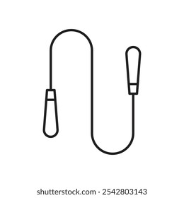 Icono de la cuerda de salto estilo de línea negra simple.