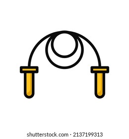Jump Rope Icon. Skipping Rope Logo. Vector Illustration. Isolated on White Background. Editable Stroke