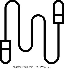 jump rope icon. Thin linear style design isolated on white background