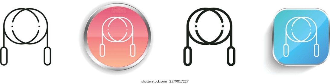 jump rope icon. Thin Linear, Regular and Button Style Design Isolated On White Background