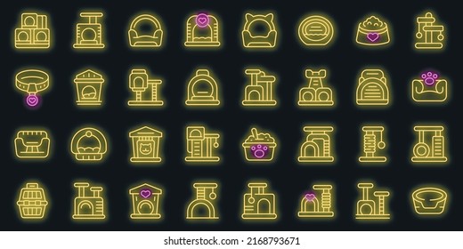 Jump rope icons set outline vector. Body activity. Fitness game vector neon