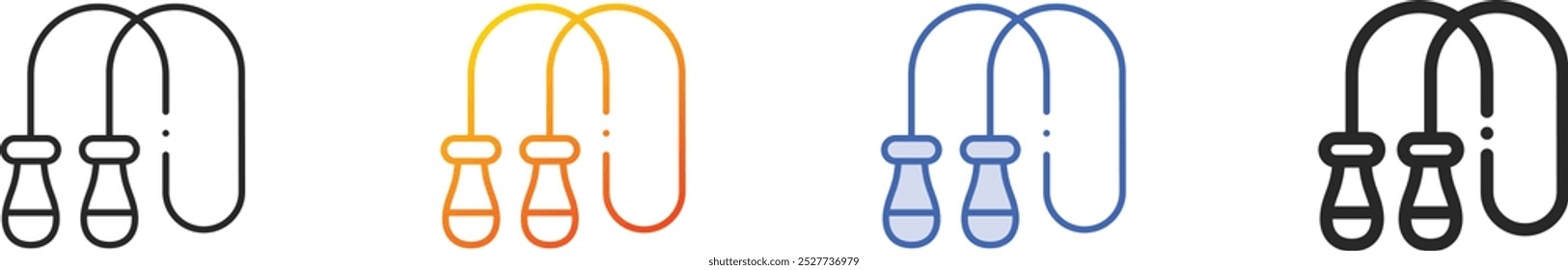 jump rope icon.Thin Linear, Gradient, Blue Stroke and bold Style Design Isolated On White Background