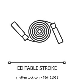 Jump rope linear icon. Thin line illustration. Skipping rope. Contour symbol. Vector isolated outline drawing. Editable stroke