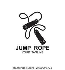 jump rope logo illustration design. suitable for sport, exercise and cardio