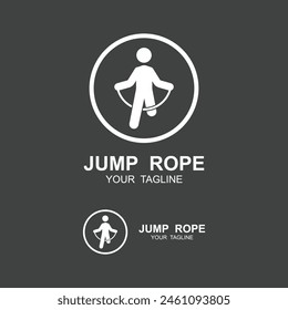 jump rope logo illustration design. suitable for sport, exercise and cardio