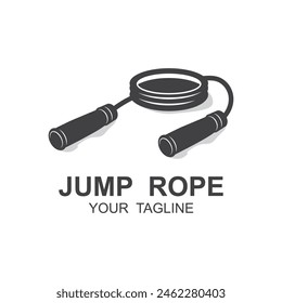 jump rope logo illustration design. suitable for sport, exercise and cardio