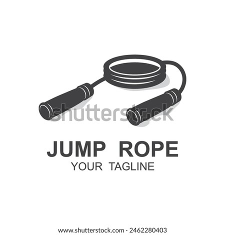 jump rope logo illustration design. suitable for sport, exercise and cardio