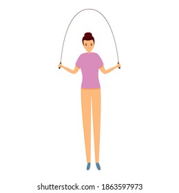 Jump rope personal trainer icon. Cartoon of jump rope personal trainer vector icon for web design isolated on white background
