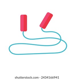 Jump rope red holders on white background.