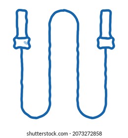 Jump Rope sketch icon vector. Hand drawn blue doodle line art Jump Rope sign. isolated symbol illustration