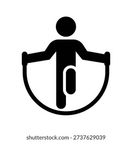 jump rope solid icon illustration vector graphic. Simple element illustration vector graphic, suitable for app, websites, and presentations isolated on white background