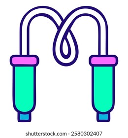 Jump rope training icon isolated vector