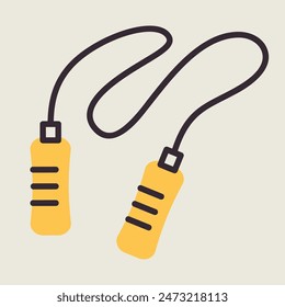 Jump rope vector icon. Graph symbol for fitness and weight loss web site and apps design, logo, app, UI