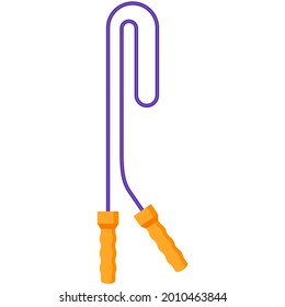 Jump rope vector icon isolated. Flat gym illustration fitness sport equipment design. Skipping-rope on white background. Children workout exercise